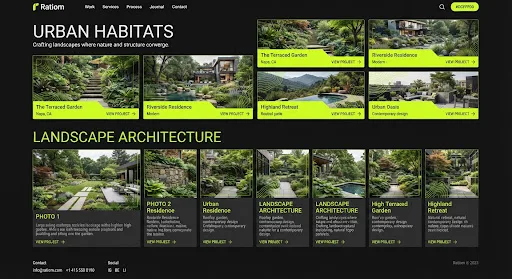 Website design mockup for Terra Form Architects, a UK landscaping firm.
